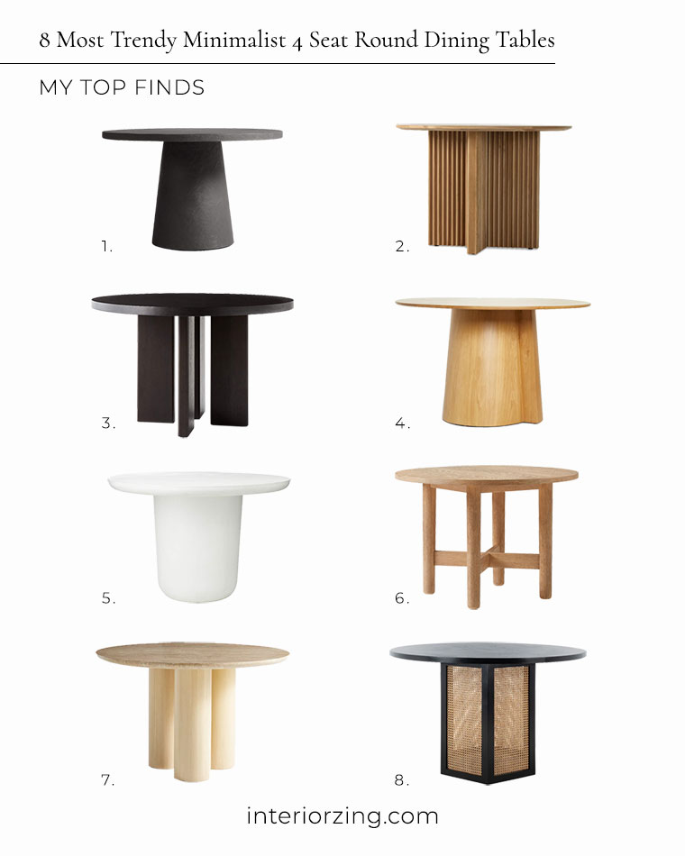 trendy minimalist dining tables roundup