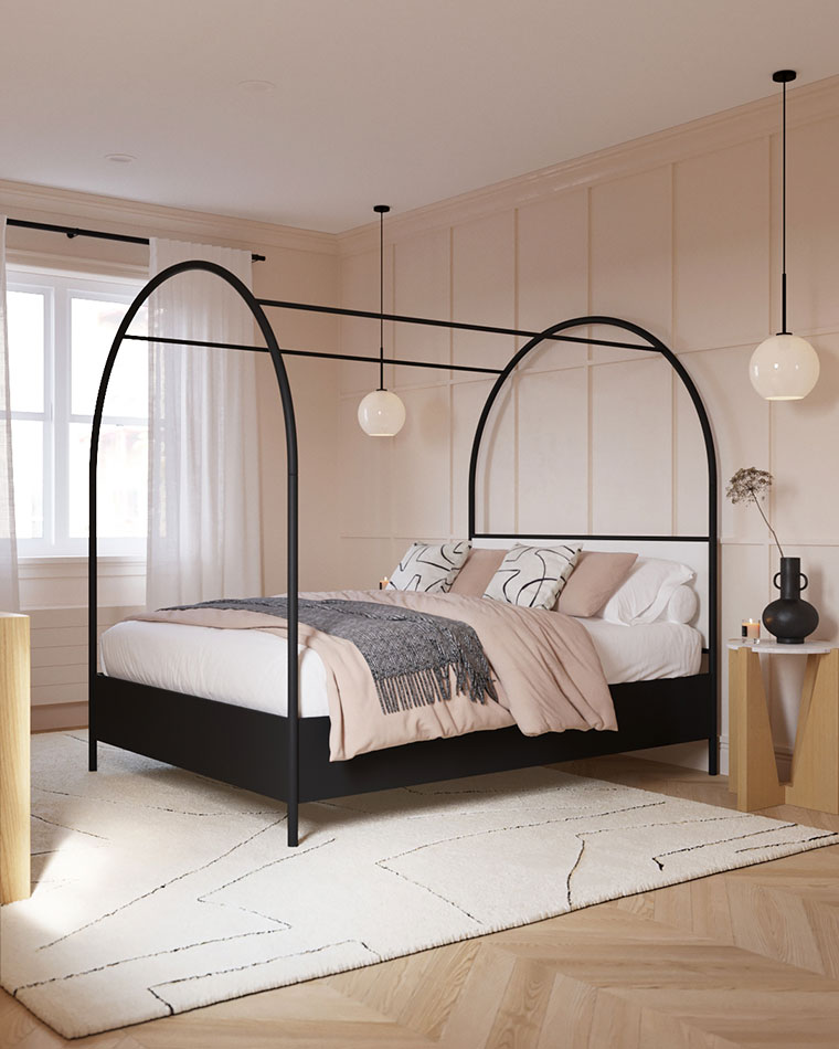Sophisticated Bedroom with Arched Canopy Bed