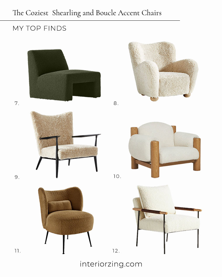 roundup of the shearling and boucle accent chairs part 2