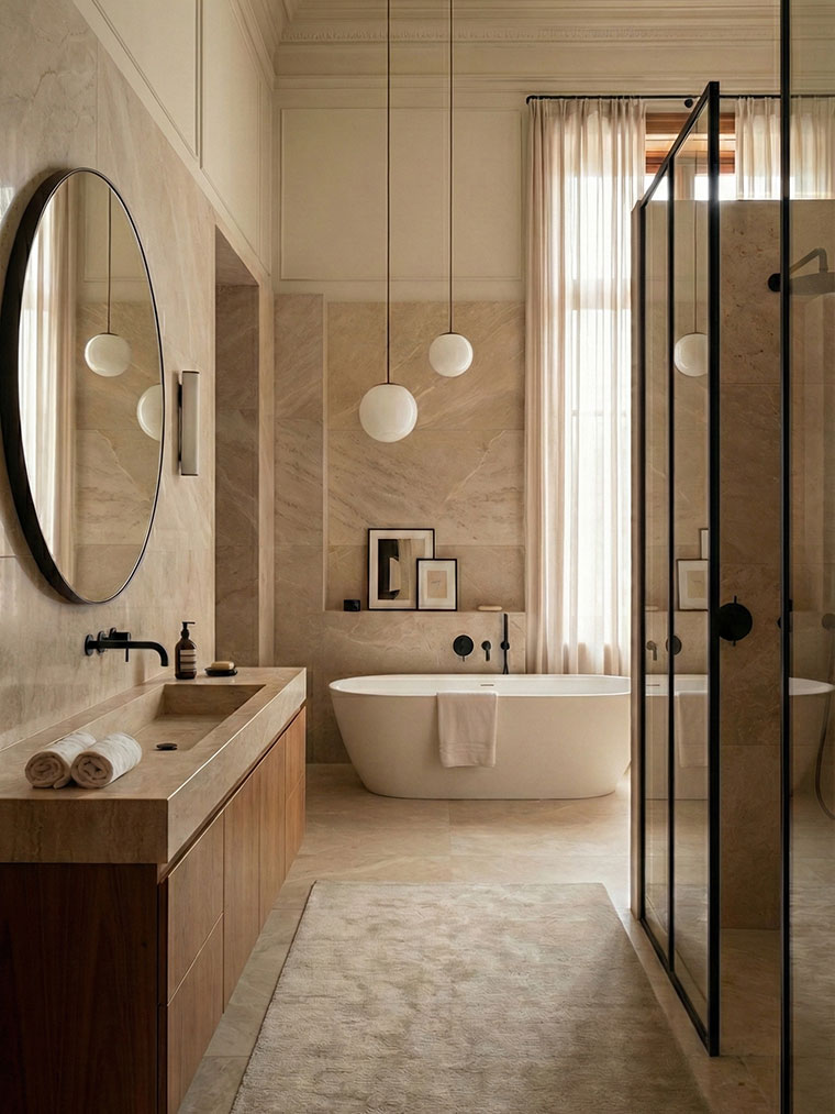 contemporary European bathroom