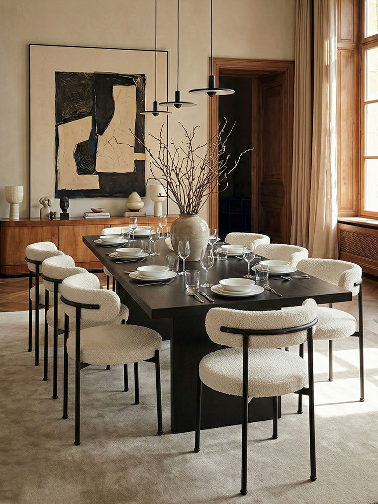 contemporary apartment dining area